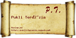 Pukli Terézia névjegykártya